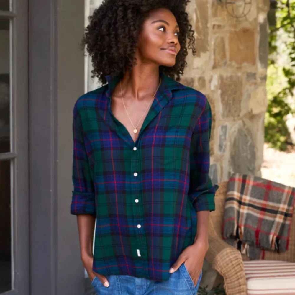 Frank & Eileen Plaid Button-Down Flannel Shirt - Green Blue Red XL Lightweight - Picture 1 of 12